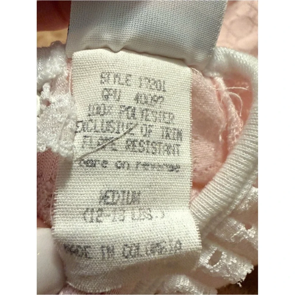 Vintage Disney Pooh Pink Pointelle Lace Footed Sleeper Baby Girl 12-18 lbs